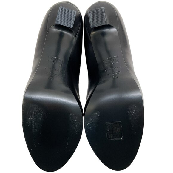 Casadei Black Leather Minorca Platform Pumps - Picture 11 of 11